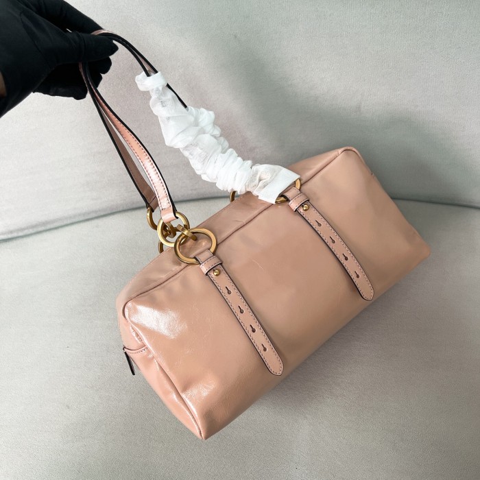 Dangle Medium Leather Top-Handle Bag“30*14*13.5CM”-0801=