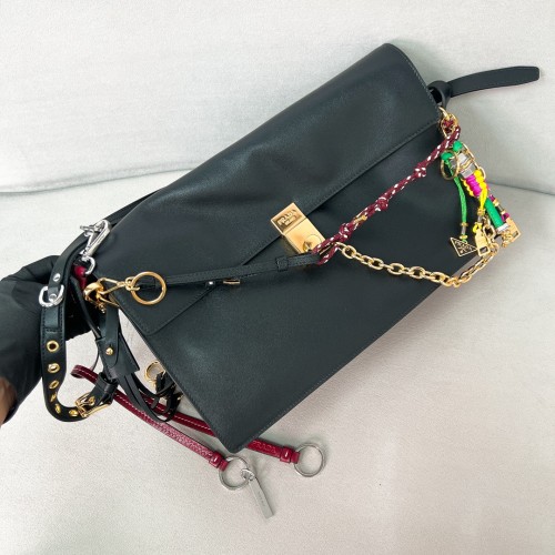 Soft Sound Large Leather Shoulder Bag With Charms“36*19.5*10.5CM”-0821=