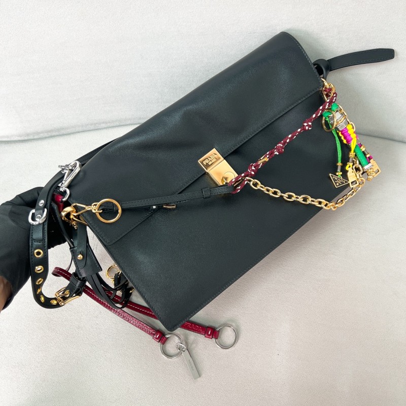 Soft Sound Large Leather Shoulder Bag With Charms“36*19.5*10.5CM”-0821=