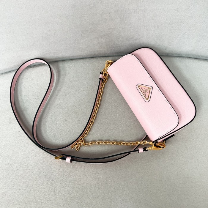 Logo-Plaque Glossy Leather Cross-Body Bag“20.5*10.5*4CM”-088=