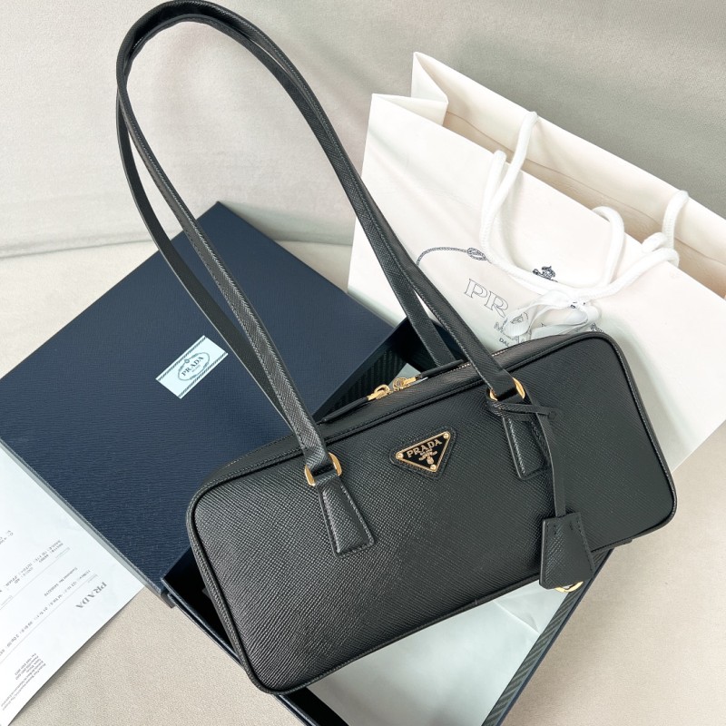 Leather Top-Handle Bag With Padlock“32*14*7.5CM”-089=