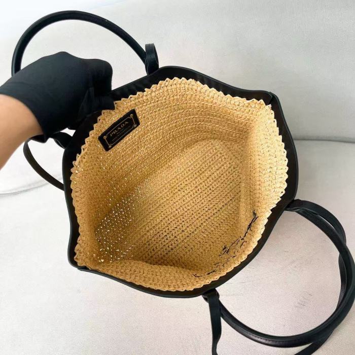 Medium crochet and leather tote bag 32*29*15CM -0811=