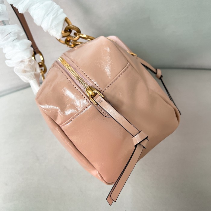 Dangle Medium Leather Top-Handle Bag“30*14*13.5CM”-0801=