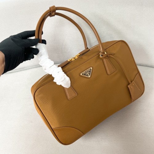Re-Edition 1978 Re-Nylon and Saffiano leather two-handle bag“35*21*10CM”-0801=