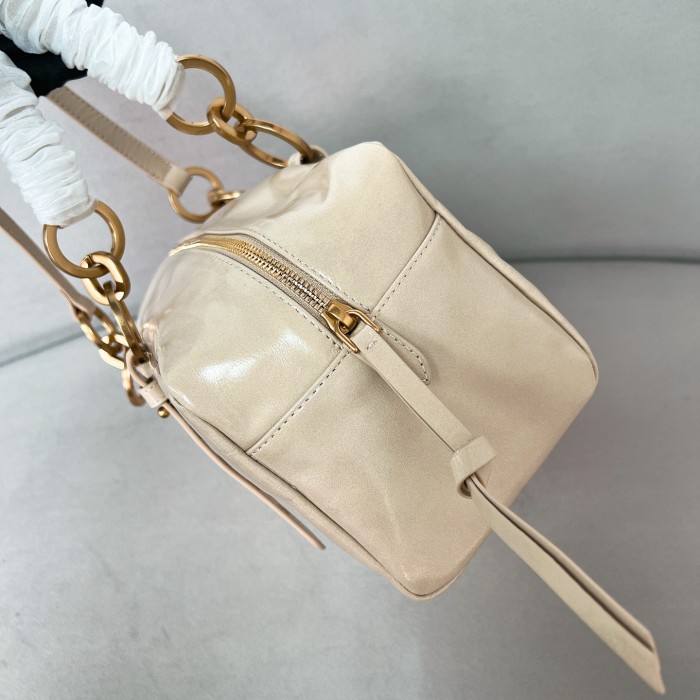 Dangle Medium Leather Top-Handle Bag“30*14*13.5CM”-0801=