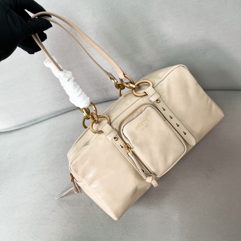 Dangle Medium Leather Top-Handle Bag“30*14*13.5CM”-0801=