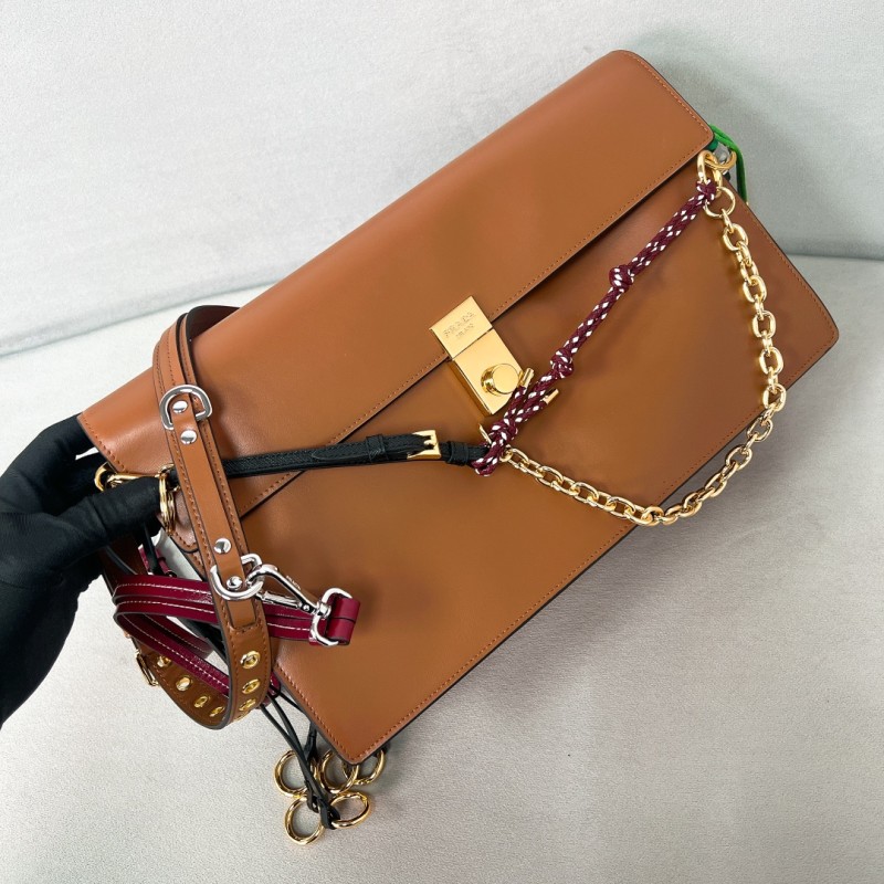 Soft Sound Large Leather Shoulder Bag With Charms“36*19.5*10.5CM”-0821=
