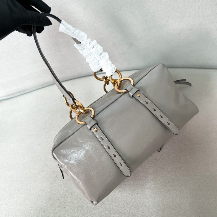 Dangle Medium Leather Top-Handle Bag“30*14*13.5CM”-0801=