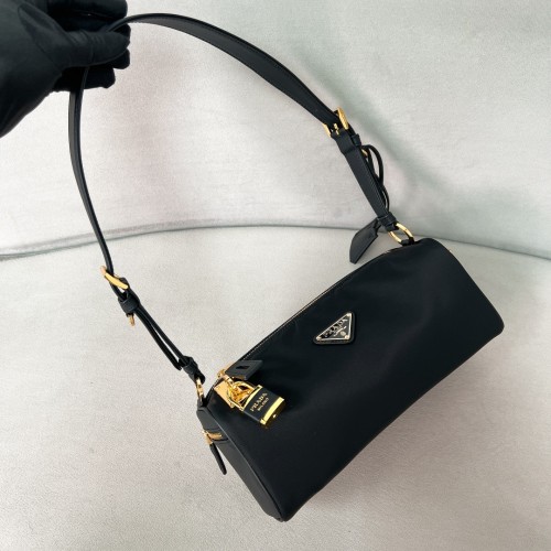 Re-Nylon Top-Handle Bag With Padlock“27*12*10.4CM”-089=