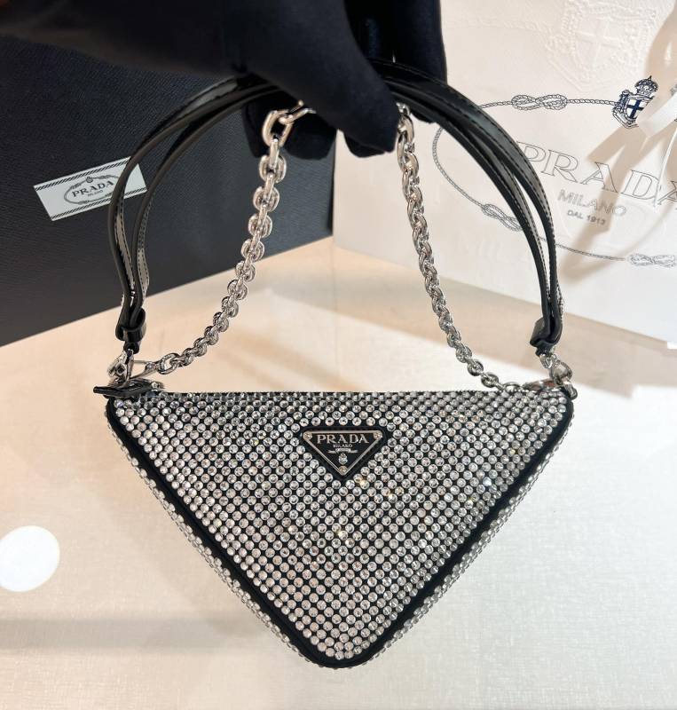 Crystal Trim Datin Dhoulder Bag“26*14*5CM”-059=