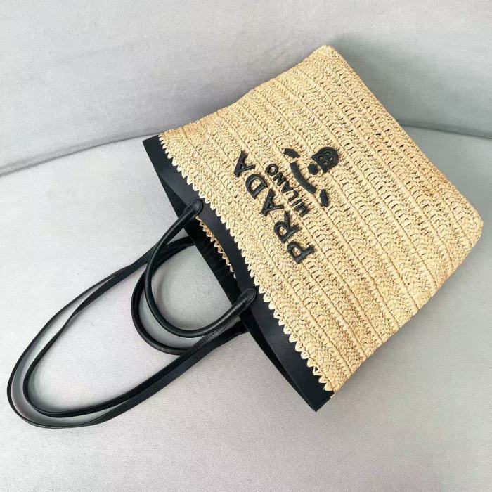 Medium crochet and leather tote bag 32*29*15CM -0811=