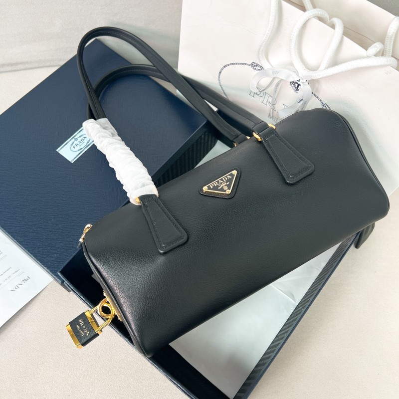 Leather Top-Handle Bag With Padlock“29*12.5*8CM”-0801=