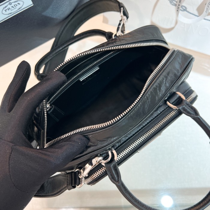 Antique Nnappa Leather Top-Handle Bag“24*12.5*7CM”-0021=