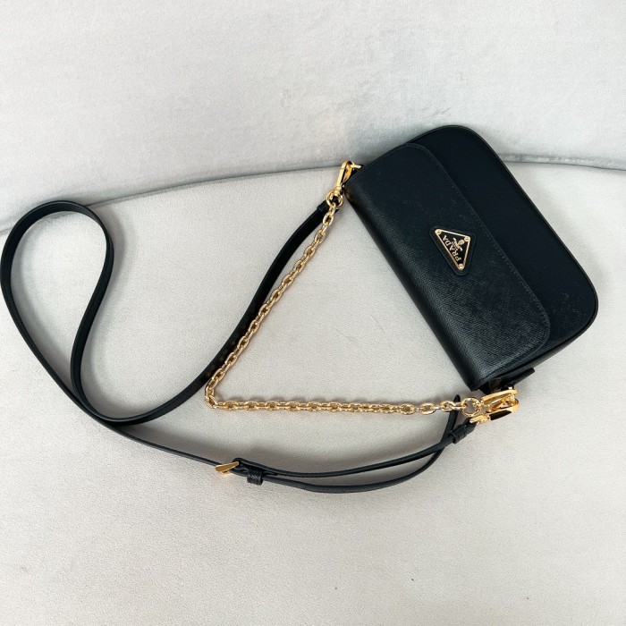Logo-Plaque Glossy Leather Cross-Body Bag“20.5*10.5*4CM”-088=