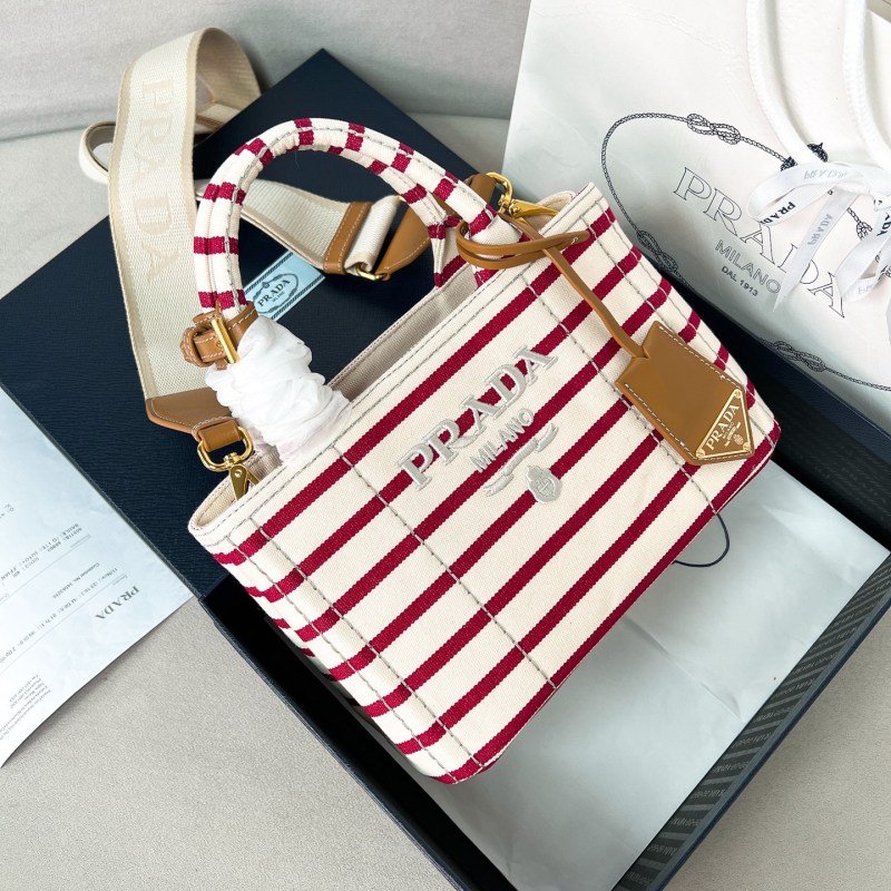 Jardinière striped cotton canvas mini-bag“22*15*13CM”-088=