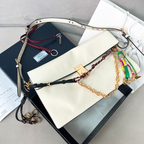 Soft Sound Large Leather Shoulder Bag With Charms“36*19.5*10.5CM”-0821=
