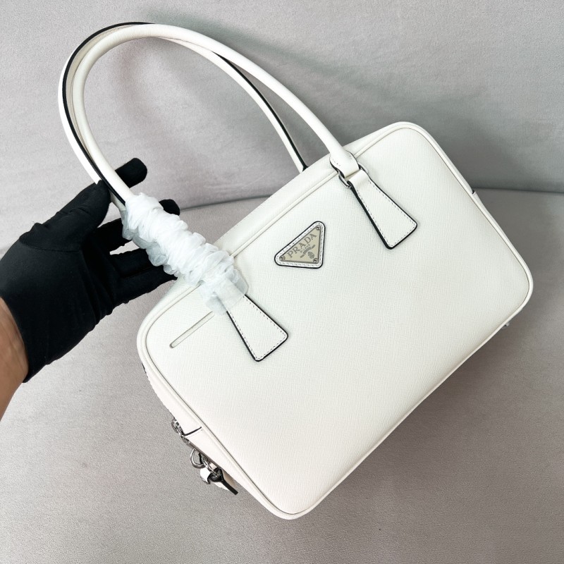 Saffiano Leather Bauletto Handbag“29*19*8CM”-0801=