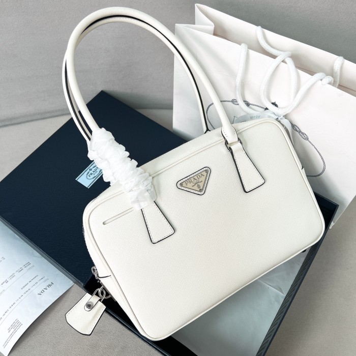 Saffiano Leather Bauletto Handbag“29*19*8CM”-0801=