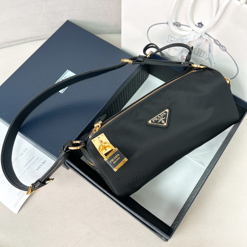 Re-Nylon Top-Handle Bag With Padlock“27*12*10.4CM”-089=