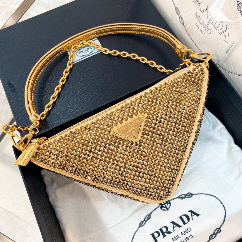 Crystal Trim Datin Dhoulder Bag“26*14*5CM”-089=