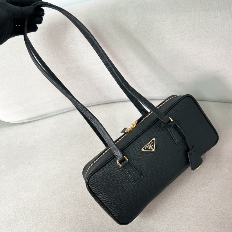 Leather Top-Handle Bag With Padlock“32*14*7.5CM”-089=
