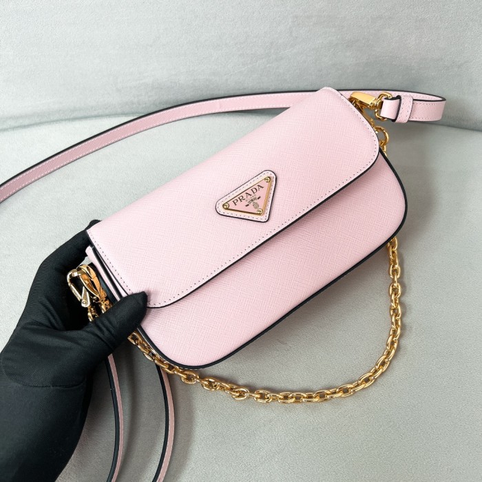 Logo-Plaque Glossy Leather Cross-Body Bag“20.5*10.5*4CM”-088=