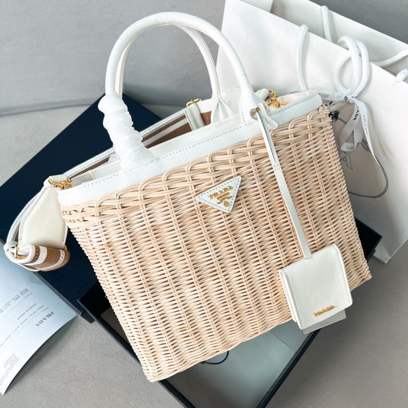 Wicker Logo-Plaque Satchel Bag“26*18*11.5CM”-0811=