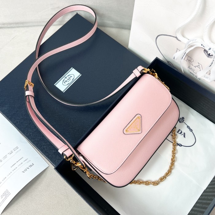 Logo-Plaque Glossy Leather Cross-Body Bag“20.5*10.5*4CM”-088=