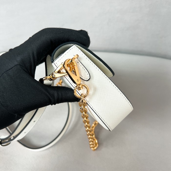 Logo-Plaque Glossy Leather Cross-Body Bag“20.5*10.5*4CM”-088=
