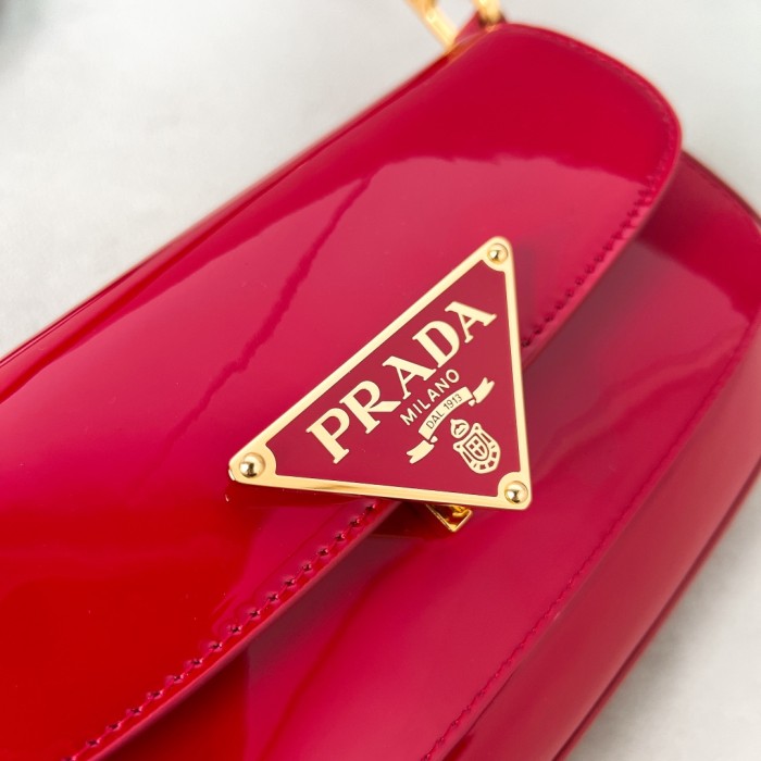 Triangle Patent Leather Shoulder Bag“22.5*11*4CM”-089=