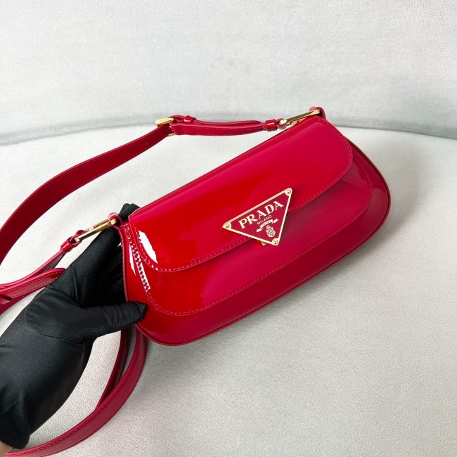 Triangle Patent Leather Shoulder Bag“22.5*11*4CM”-089=