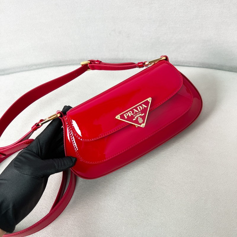 Triangle Patent Leather Shoulder Bag“22.5*11*4CM”-089=