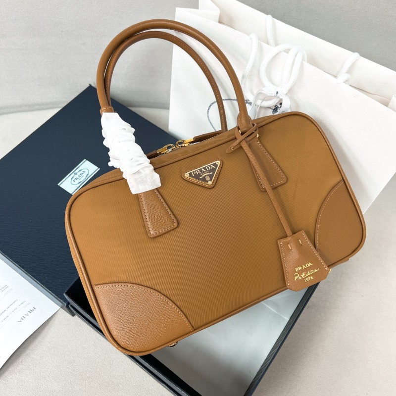 Re-Edition 1978 Re-Nylon And Saffiano Leather Two-Handle Bag“30*17.5*9CM”-089=