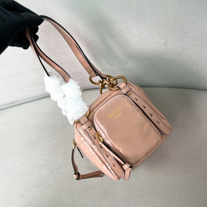 Dangle Leather Top-Handle Mini-Bag“14*14.5*13CM”-089=