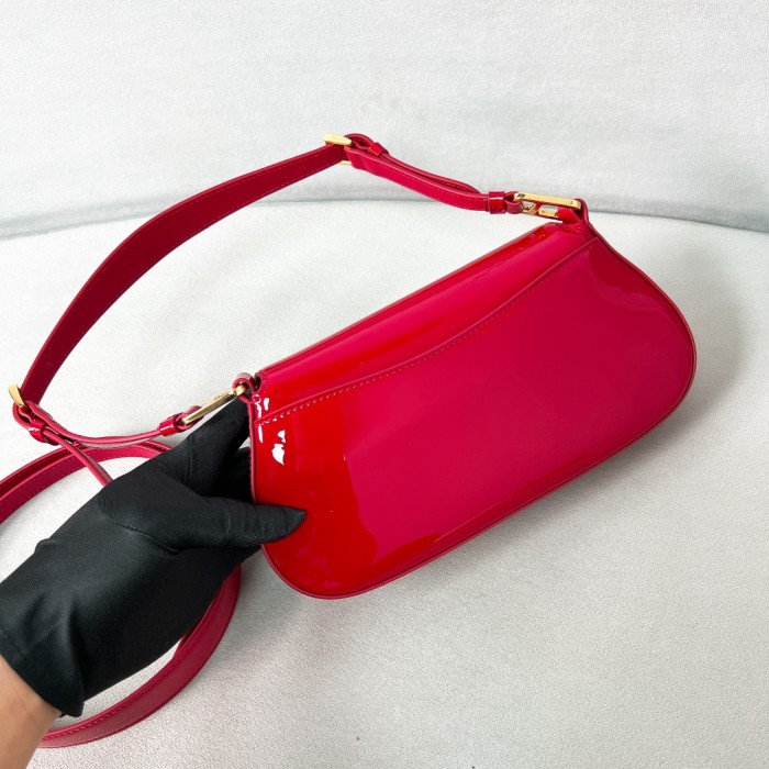 Triangle Patent Leather Shoulder Bag“22.5*11*4CM”-089=