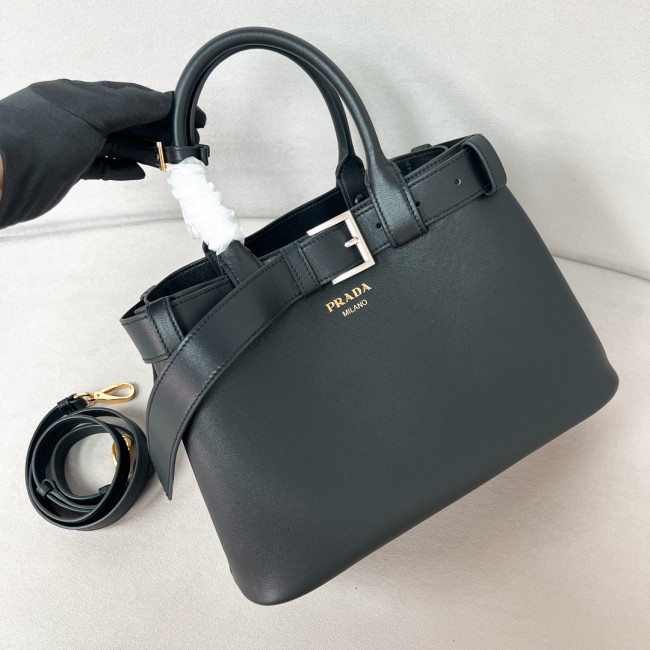 Buckle Leather Handbag With Belt“32*23*11CM”-0821=