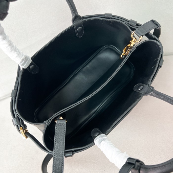 Buckle Small Leather Handbag With Double Belt“35*25*14CM”-0821=