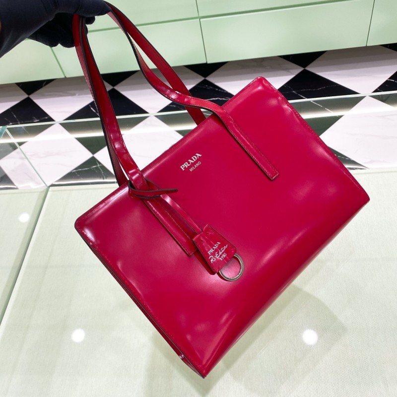 Re-Edition 1995 Brushed-Leather Handbag“30*21*8CM”-088=