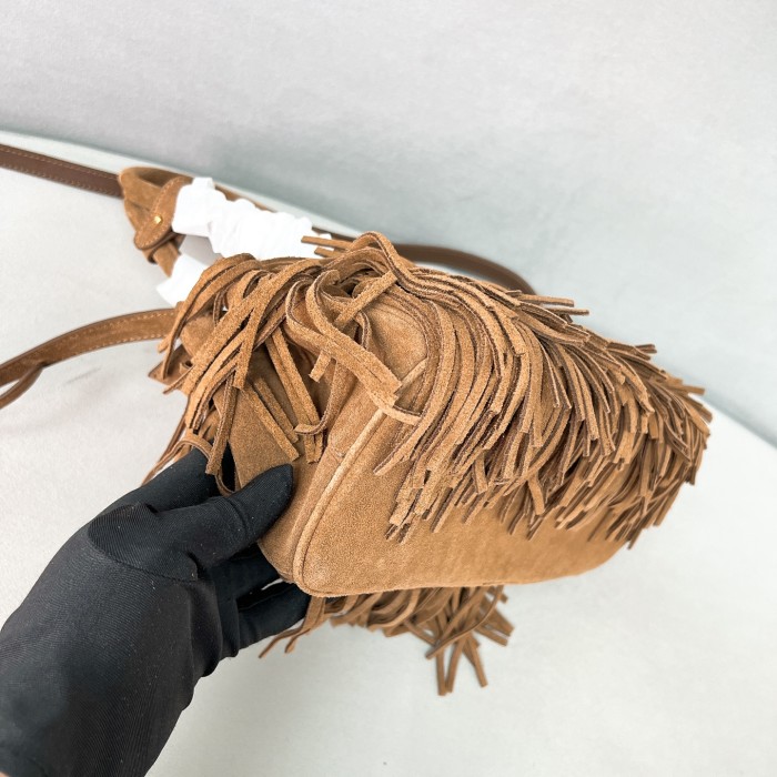 Galleria Medium Suede Bag With Fringe“30*14*11CM”-0821=