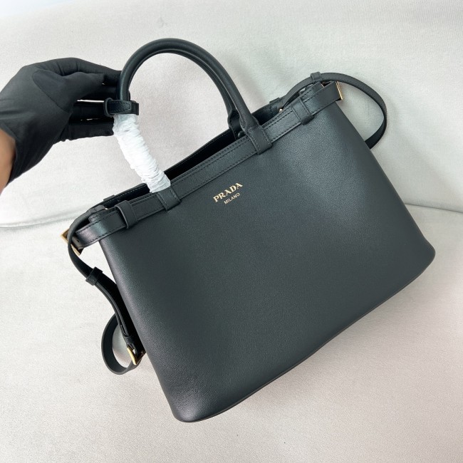Buckle Small Leather Handbag With Double Belt“35*25*14CM”-0821=