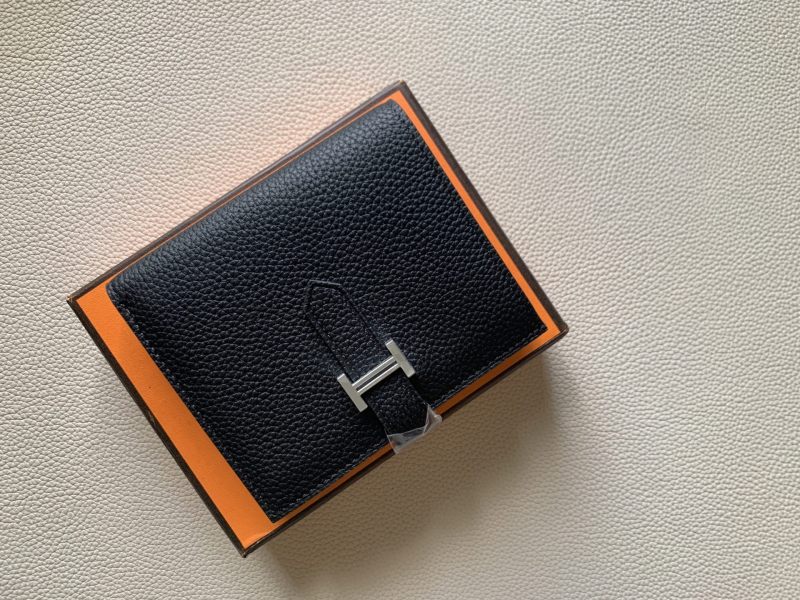 Bearn Compact Wallet Togo Leather “10*12CM”-053=
