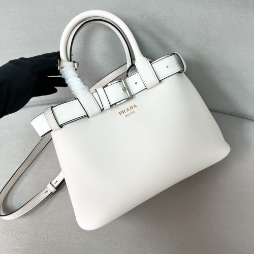 Buckle Leather Handbag With Belt“32*23*11CM”-0821=