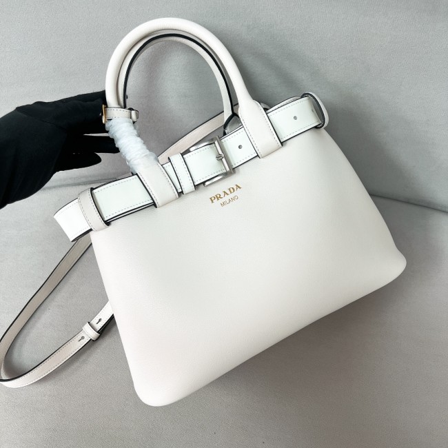 Buckle Leather Handbag With Belt“32*23*11CM”-0821=