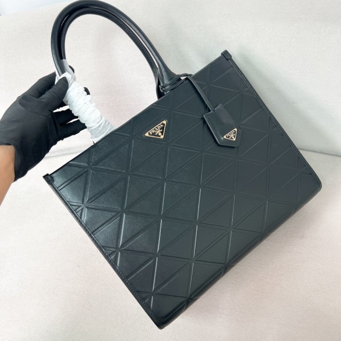 Leather Symbole Bag With Topstitching“37*27.5*11.5CM”-0811=