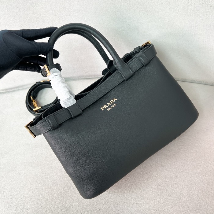 Buckle Leather Handbag With Belt“28*18*10.5CM”-0811=