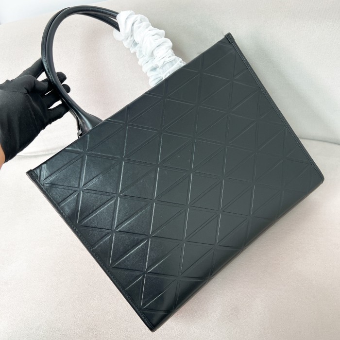 Large Leather Symbole Bag With Topstitching“39*31*11.5CM”-0021=