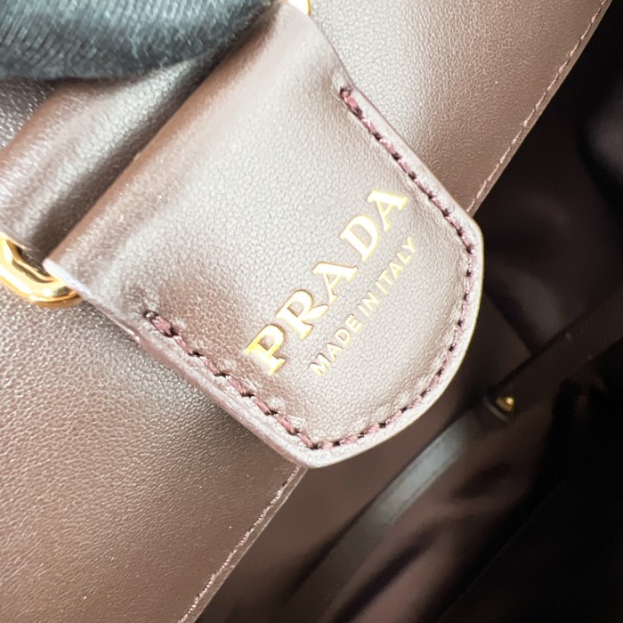 Re-Nylon and leather tote bag“28.5*23*15CM”-089=