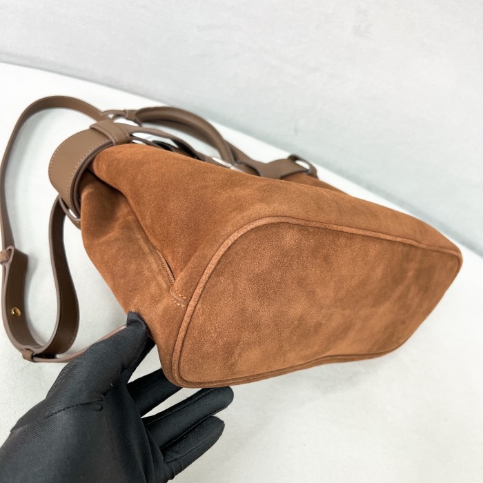 Buckle Suede Handbag With Belt“32*23*11CM”-0821=