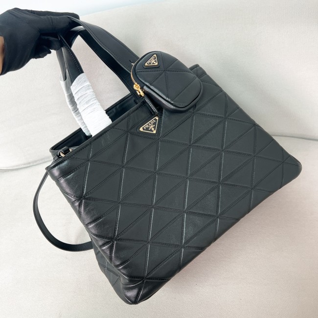 Leather Symbole Bag With Topstitching“38*25*17.5CM”-0831=