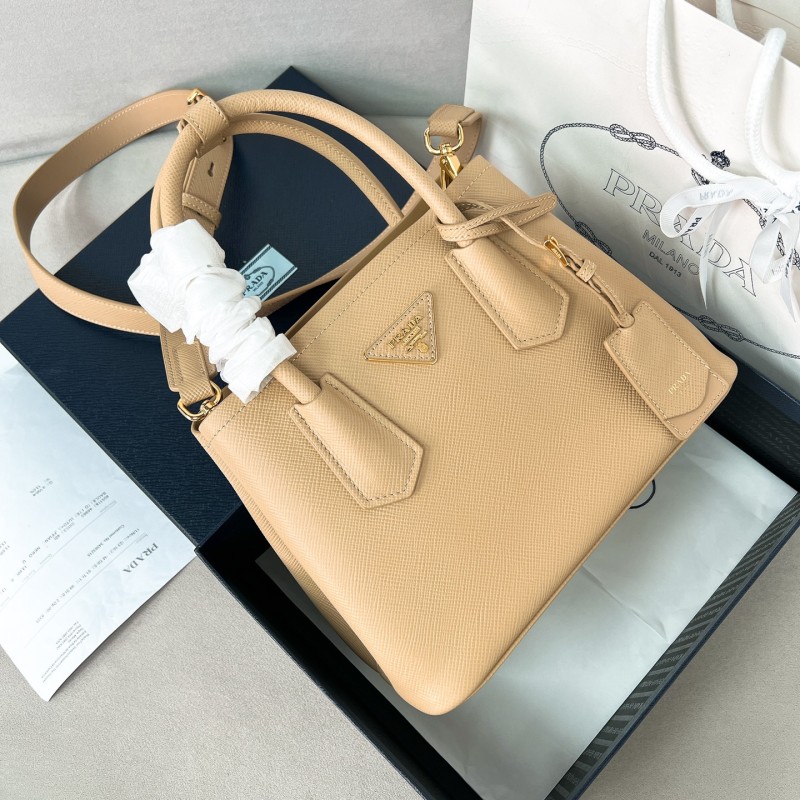 Small Double Saffiano leather bag“25*18.5*12.5CM”-0811=
